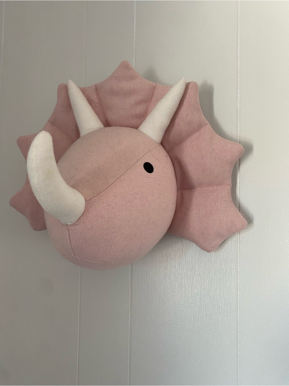 Kids Pink Triceratops Wall Plush